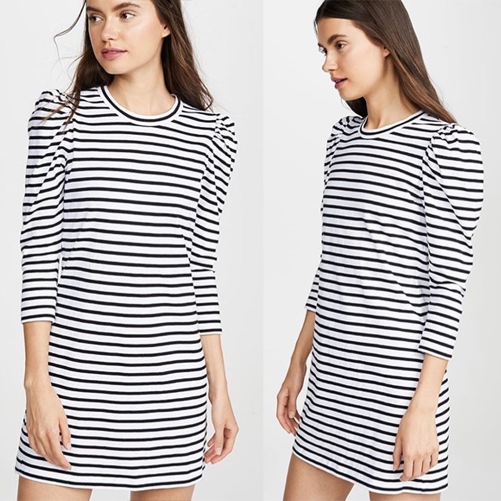 NWT A.L.C | Classic Kidman Jersey Knit Dress in Black and White Stripe | Size S - Picture 3 of 12